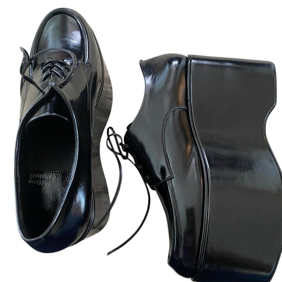 Jeffrey Campbell Glossy Black Platform Derbys - Picture 3 of 11